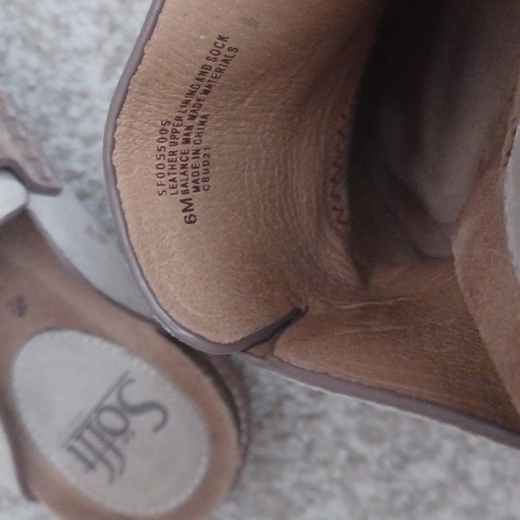 SOFFT Clog Mule Billie Slip On Slide Cashmere Suede Brown Leather Womens 6 124 - Picture 4 of 5